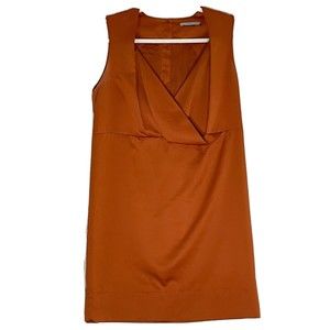 COS Women's Burnt Orange V-Neck Midi Dress Size 36 - import